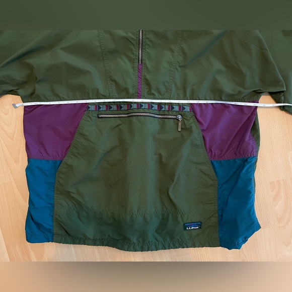 L.L. Bean Green and Blue Windbreaker Anorak half zip vintage 80s - Picture 10 of 13